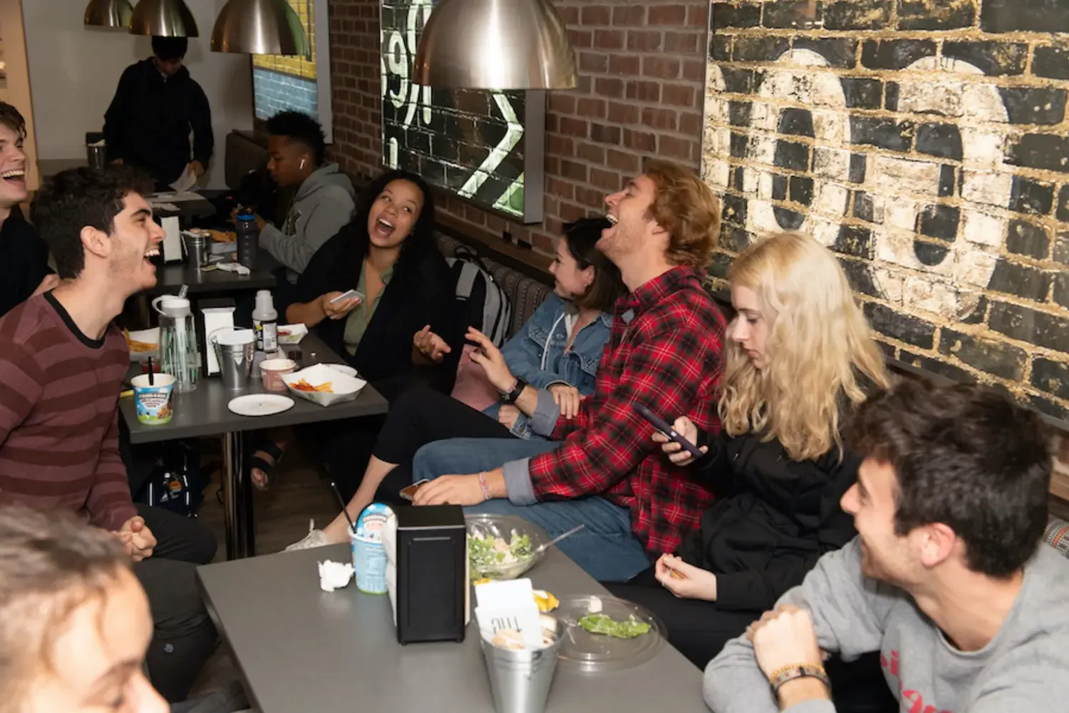 Students enjoy a meal at The Underground, one of CMU's on-campus dining locations.